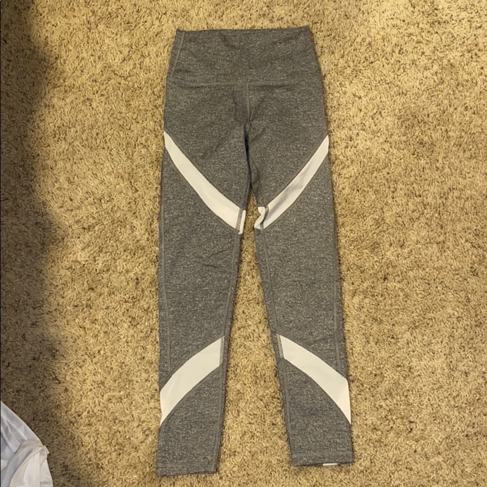 Aerie mesh striped gray leggings
